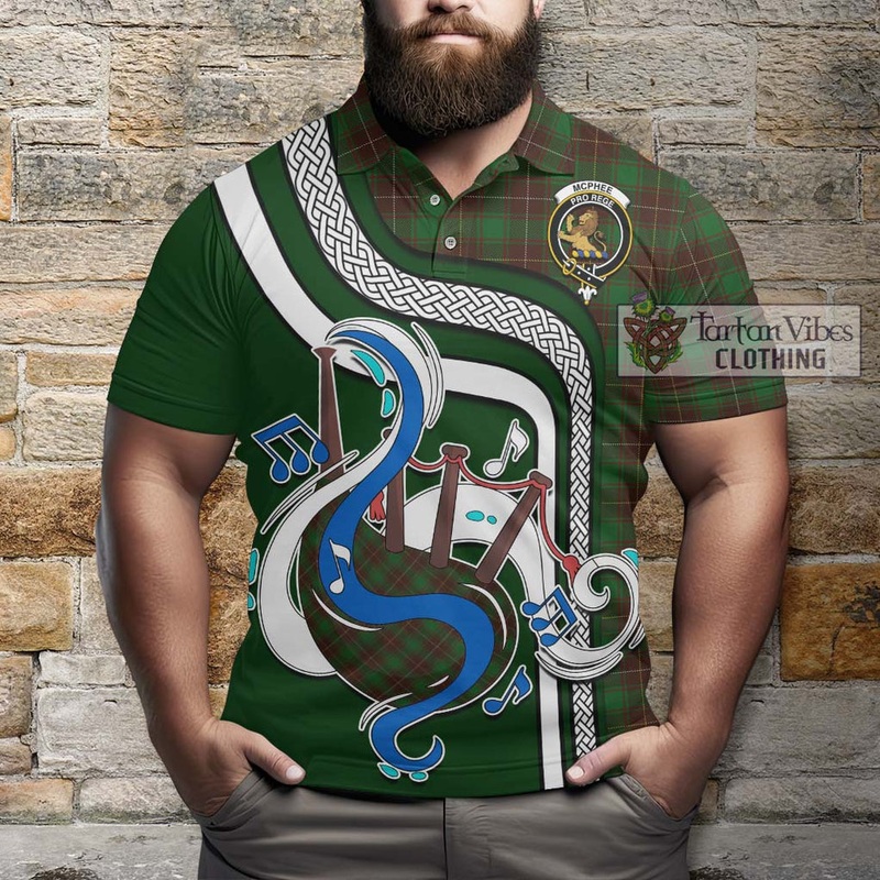 McPhee Hunting Tartan Polo Shirt with Epic Bagpipe Style