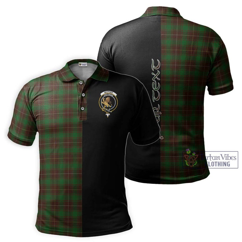 McPhee Hunting Tartan Polo Shirt with Family Crest and Half Of Me Style
