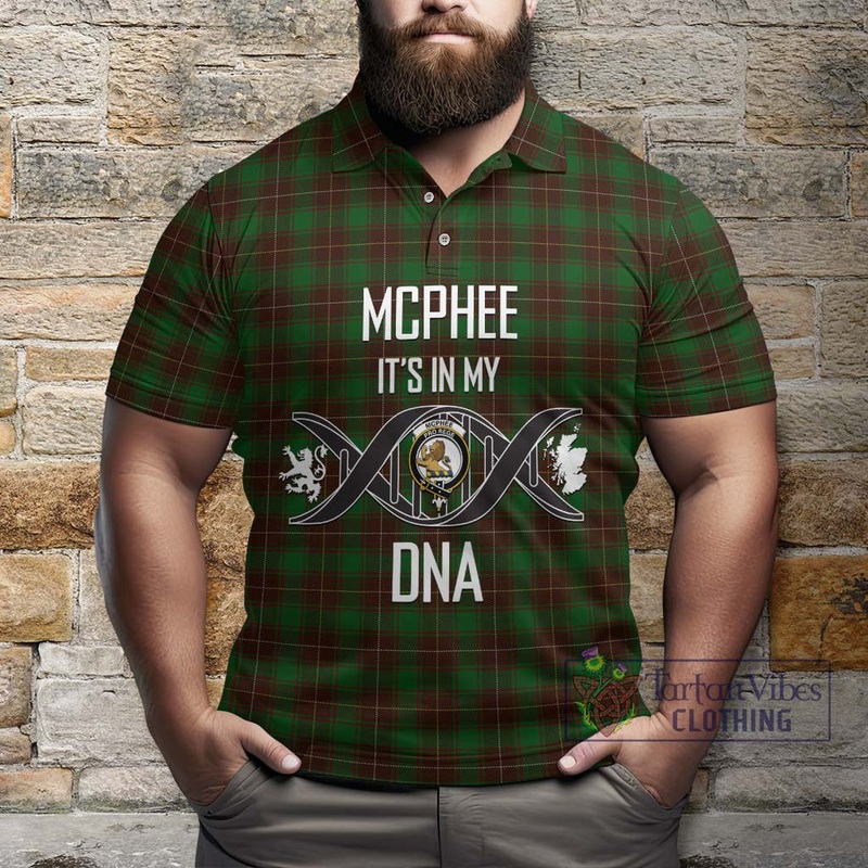 McPhee Hunting Tartan Polo Shirt with Family Crest DNA In Me Style