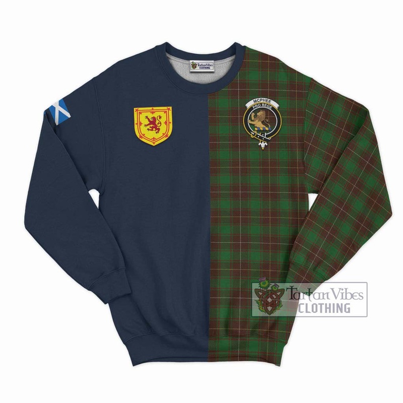 McPhee Hunting Tartan Sweatshirt Alba with Scottish Lion Royal Arm Half Style
