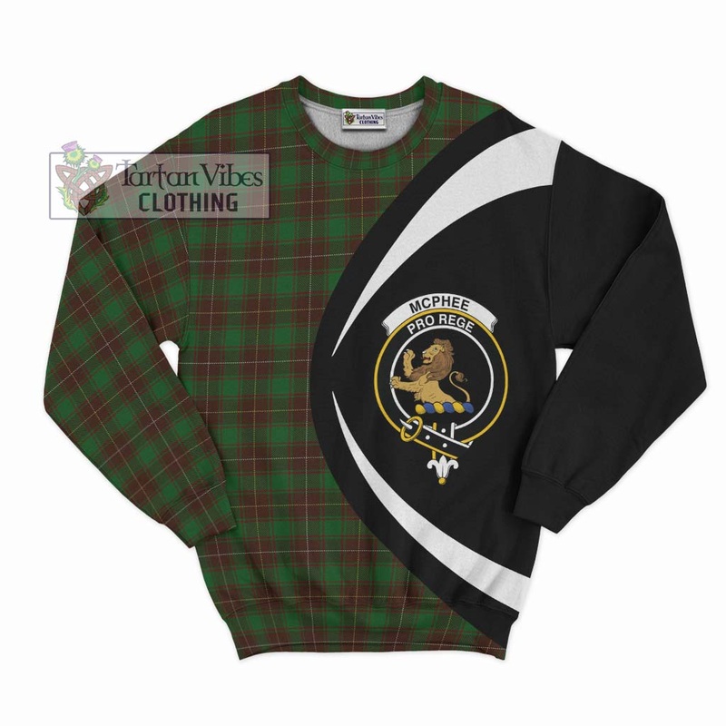 McPhee Hunting Tartan Sweatshirt with Family Crest Circle Style
