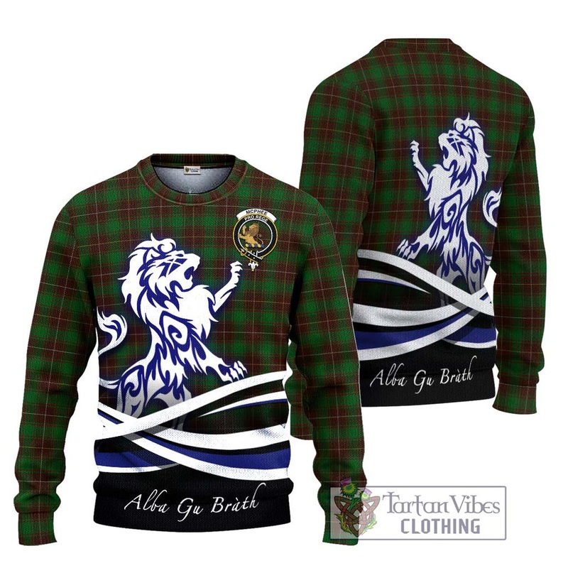 McPhee Hunting Tartan Ugly Sweater with Alba Gu Brath Regal Lion Emblem