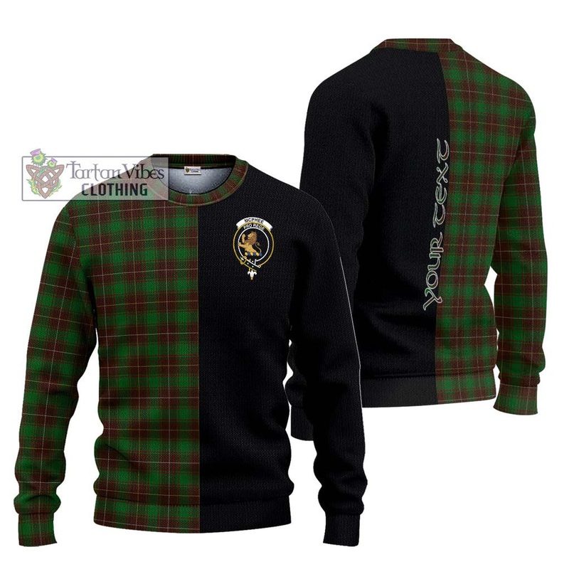 McPhee Hunting Tartan Ugly Sweater with Family Crest and Half Of Me Style