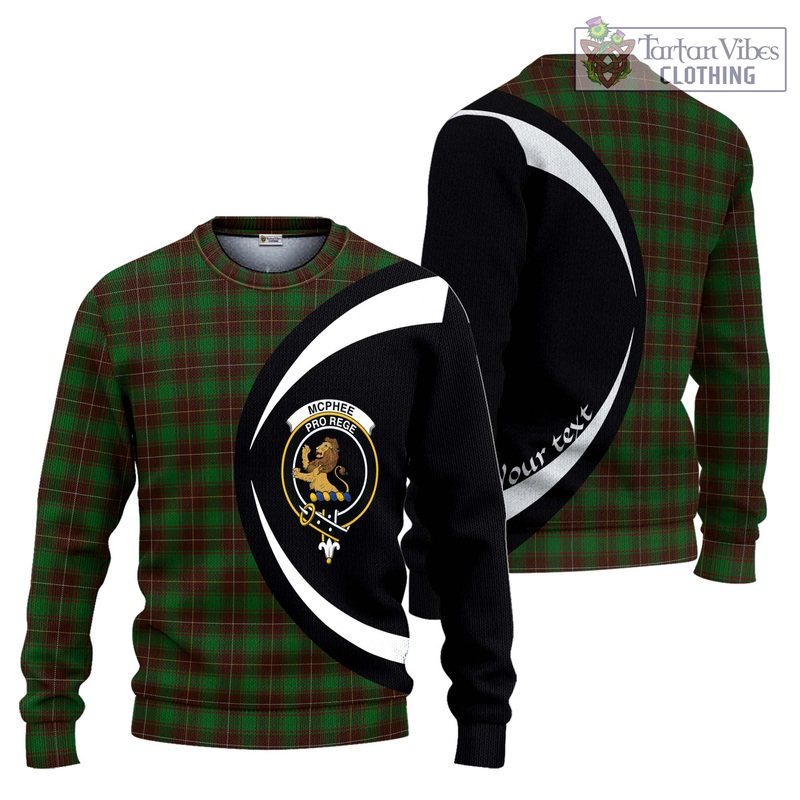 McPhee Hunting Tartan Ugly Sweater with Family Crest Circle Style
