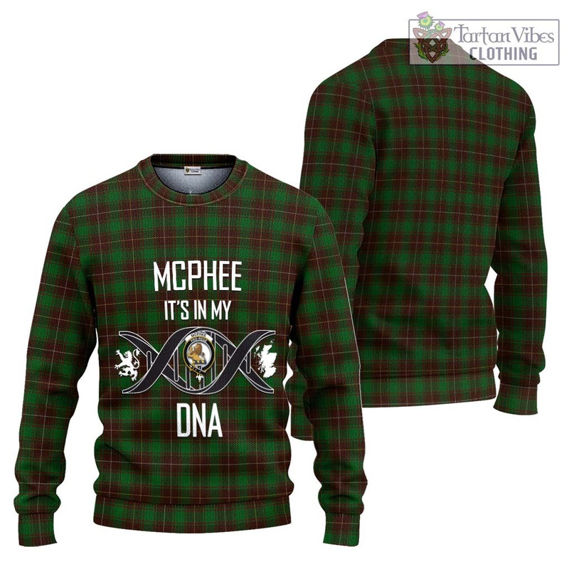 McPhee Hunting Tartan Ugly Sweater with Family Crest DNA In Me Style