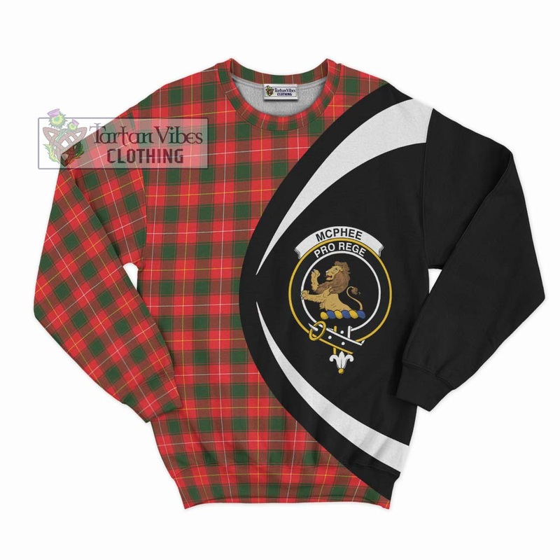 McPhee Modern Tartan Sweatshirt with Family Crest Circle Style
