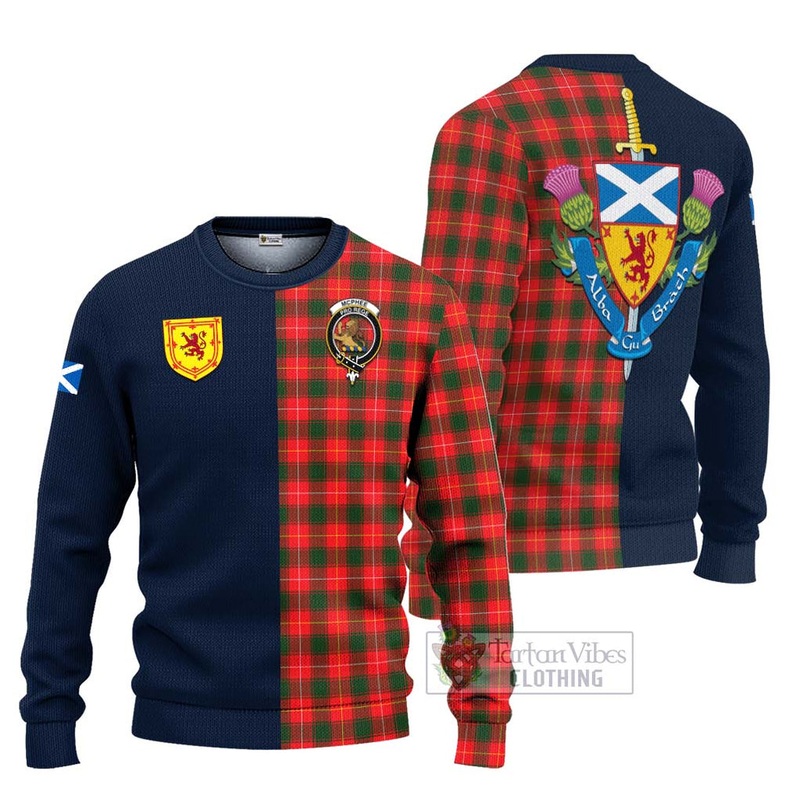 McPhee Modern Tartan Ugly Sweater with Scottish Lion Royal Arm Half Style