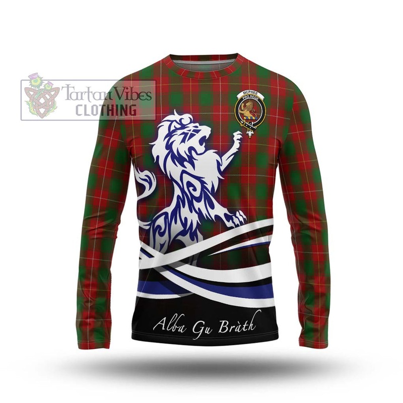 McPhee Tartan Long Sleeve T-Shirt with Alba Gu Brath Regal Lion Emblem