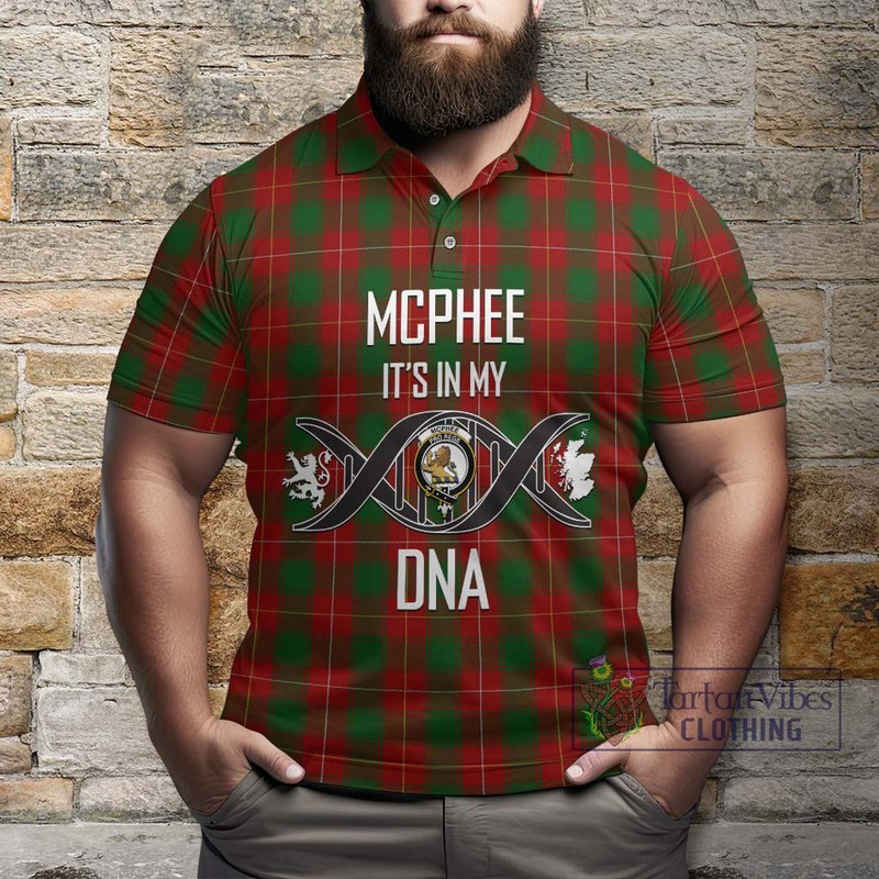 McPhee Tartan Polo Shirt with Family Crest DNA In Me Style