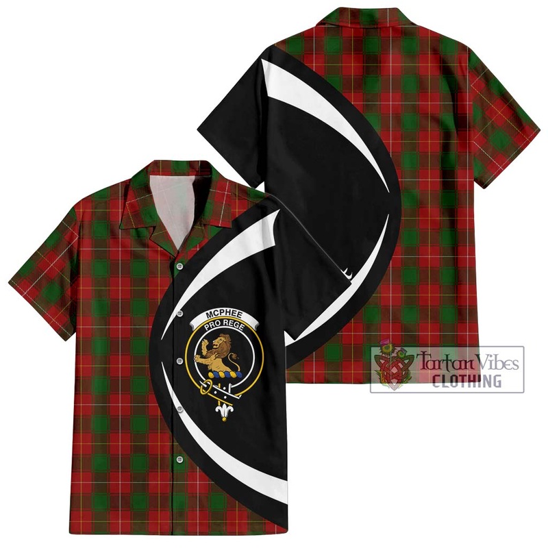 McPhee Tartan Short Sleeve Button Up with Family Crest Circle Style