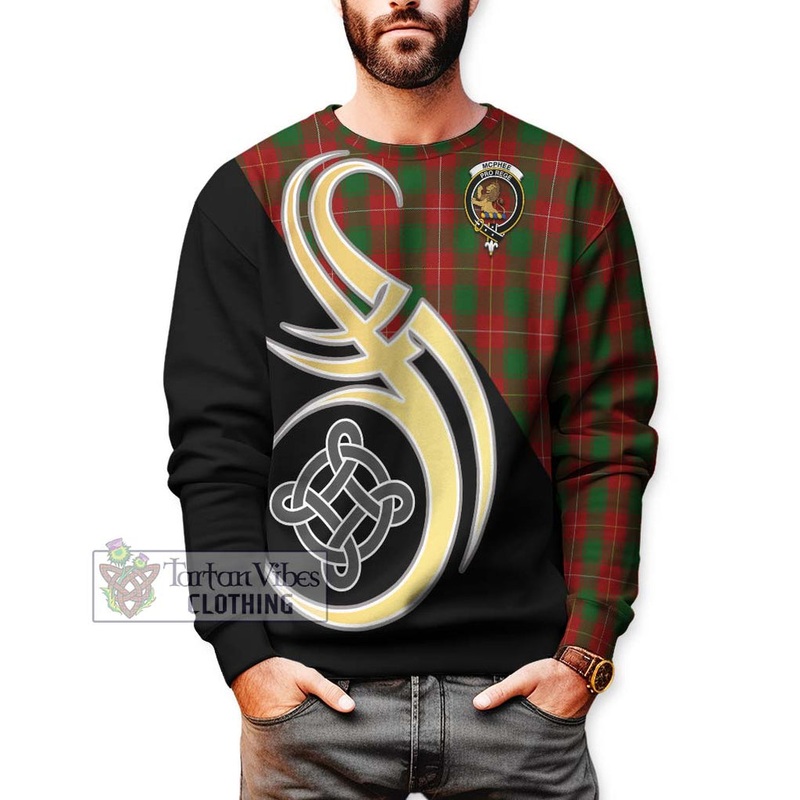 McPhee Tartan Sweatshirt with Family Crest and Celtic Symbol Style