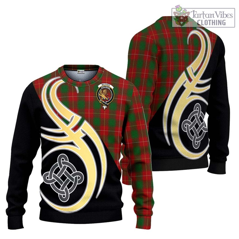 McPhee Tartan Ugly Sweater with Family Crest and Celtic Symbol Style