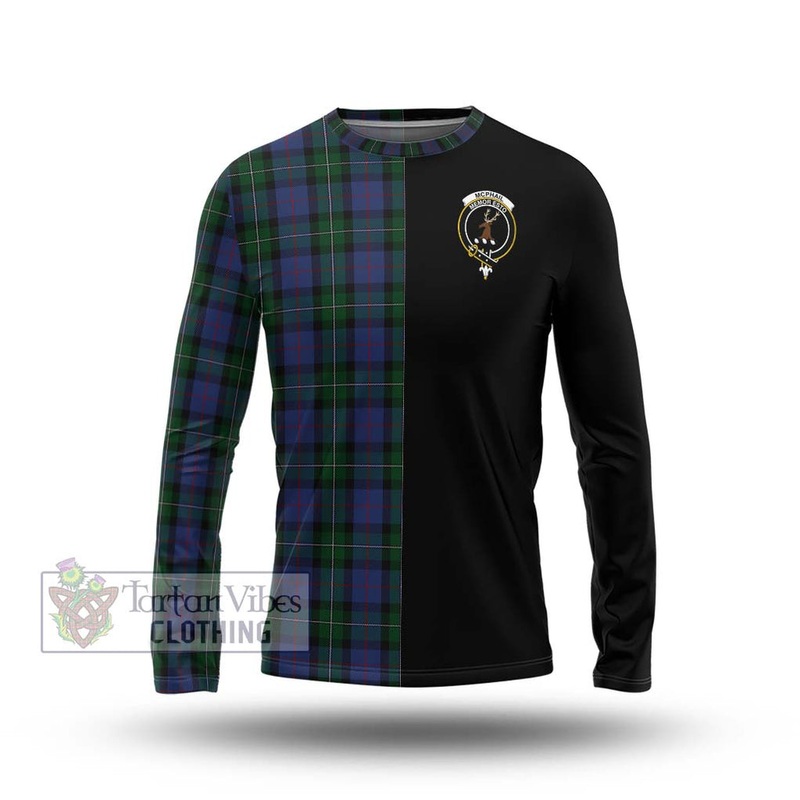 McPhail Hunting Tartan Long Sleeve T-Shirt with Family Crest and Half Of Me Style