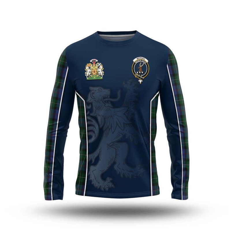 McPhail Hunting Tartan Long Sleeve T-Shirt with Family Crest and Lion Rampant Vibes Sport Style