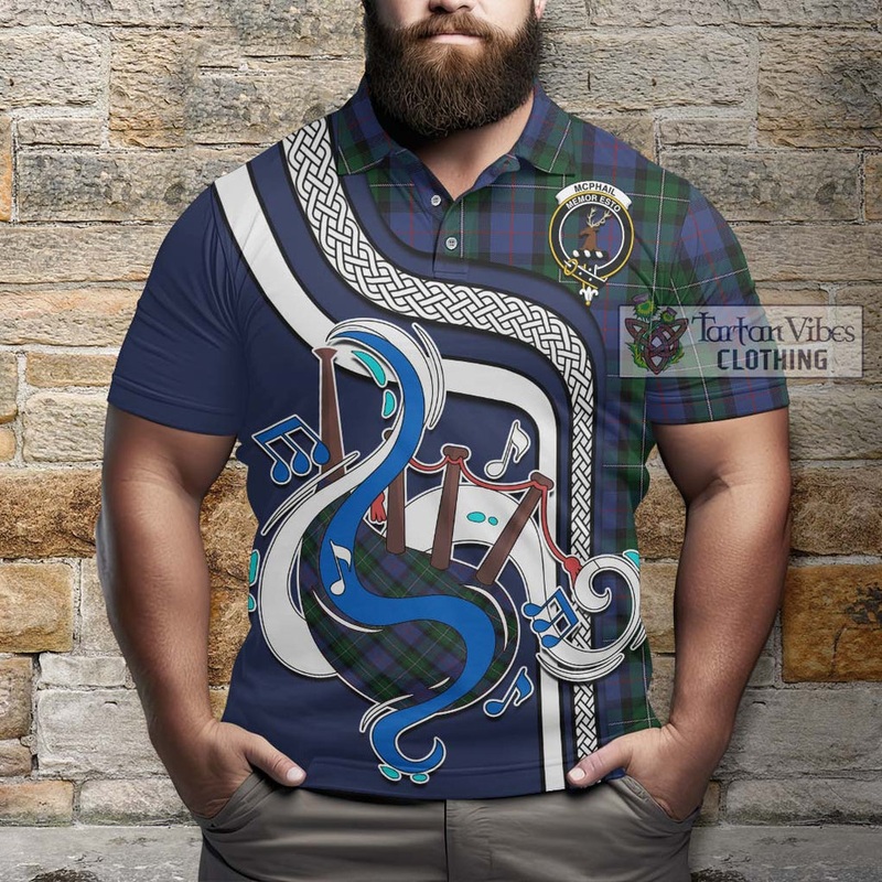 McPhail Hunting Tartan Polo Shirt with Epic Bagpipe Style