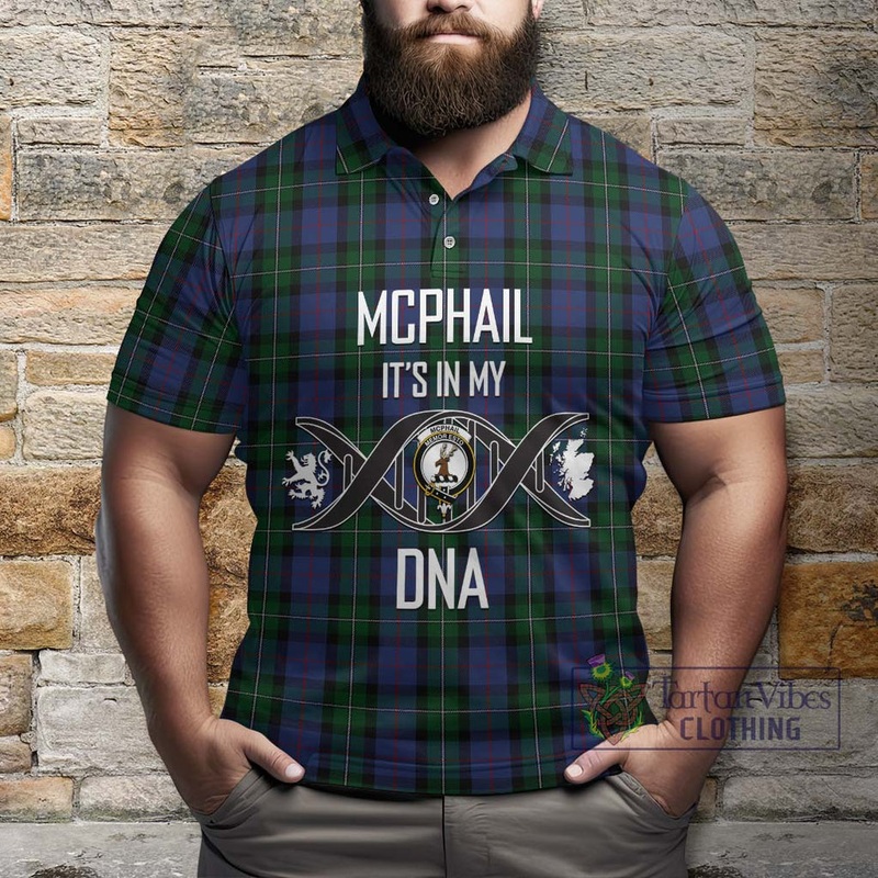McPhail Hunting Tartan Polo Shirt with Family Crest DNA In Me Style