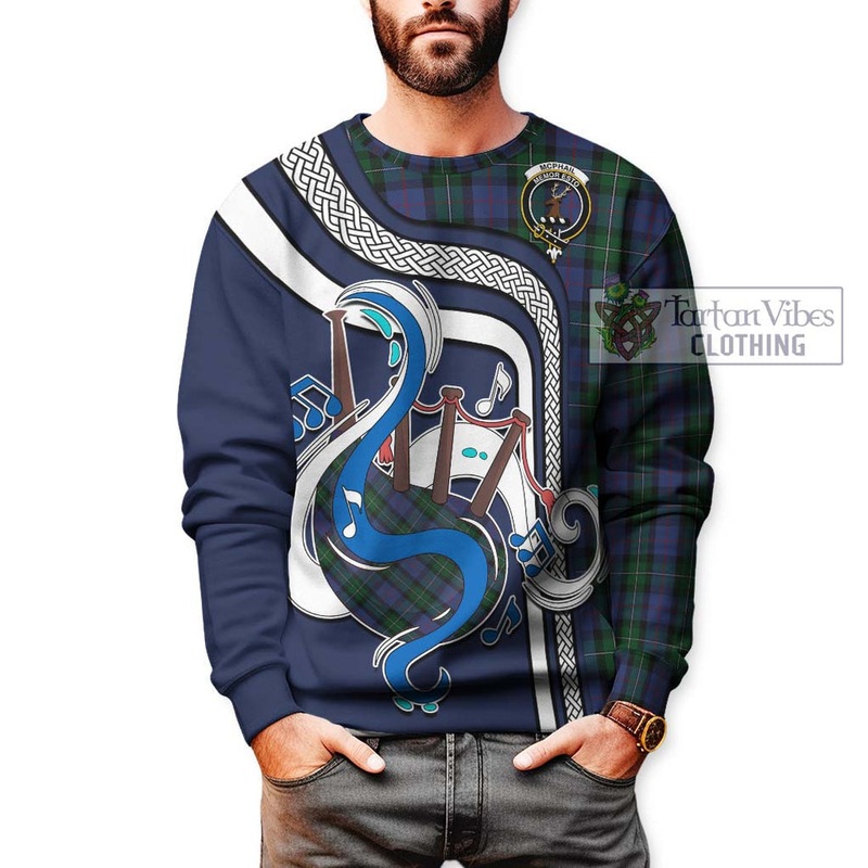 McPhail Hunting Tartan Sweatshirt with Epic Bagpipe Style