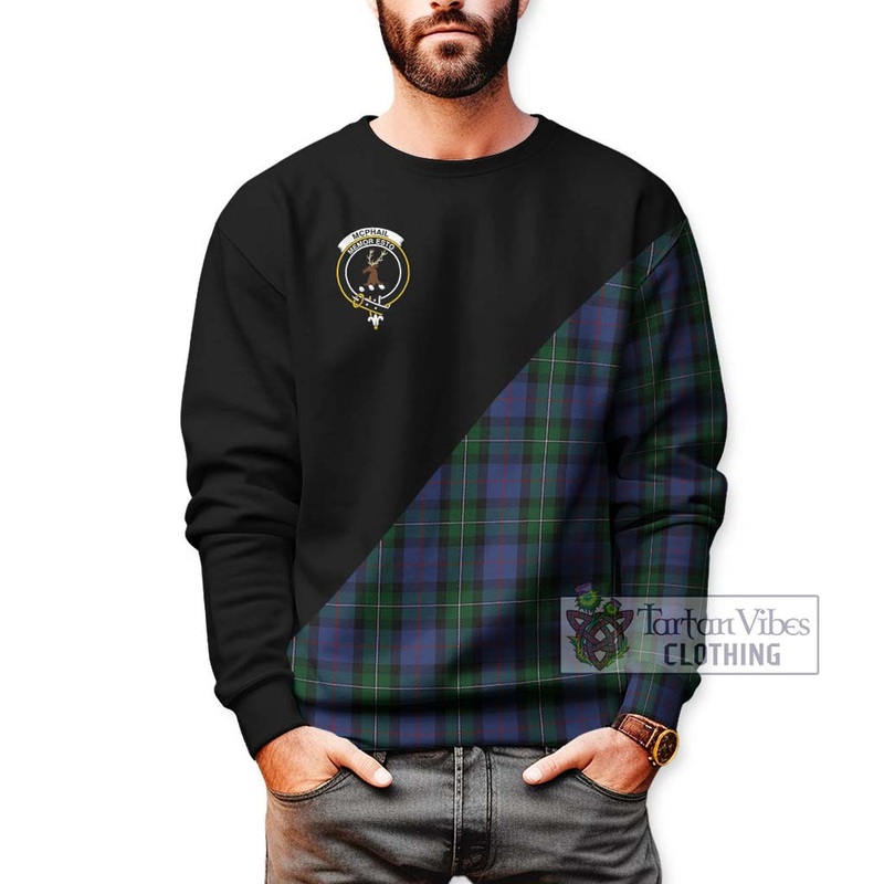 McPhail Hunting Tartan Sweatshirt with Family Crest and Military Logo Style