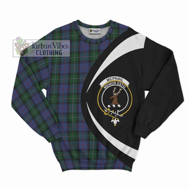 McPhail Hunting Tartan Sweatshirt with Family Crest Circle Style