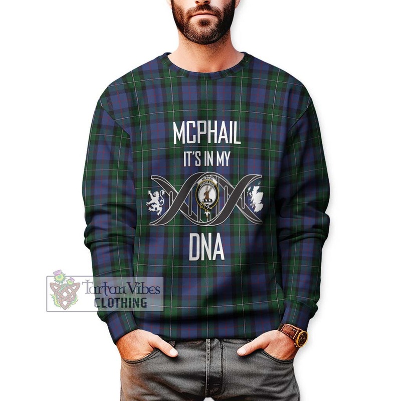 McPhail Hunting Tartan Sweatshirt with Family Crest DNA In Me Style