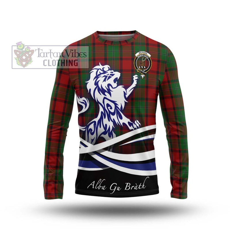 McPhail Tartan Long Sleeve T-Shirt with Alba Gu Brath Regal Lion Emblem