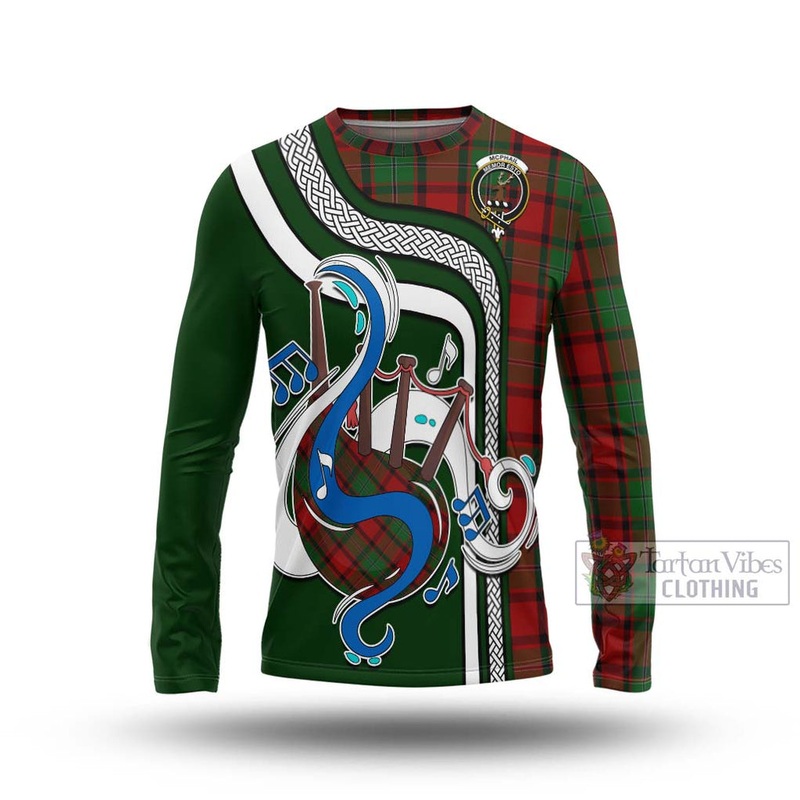 McPhail Tartan Long Sleeve T-Shirt with Epic Bagpipe Style