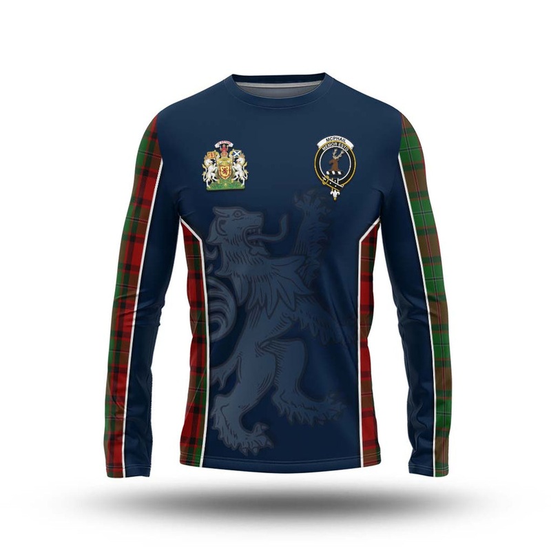 McPhail Tartan Long Sleeve T-Shirt with Family Crest and Lion Rampant Vibes Sport Style