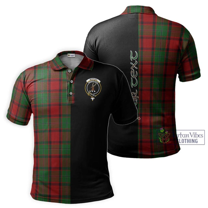 McPhail Tartan Polo Shirt with Family Crest and Half Of Me Style