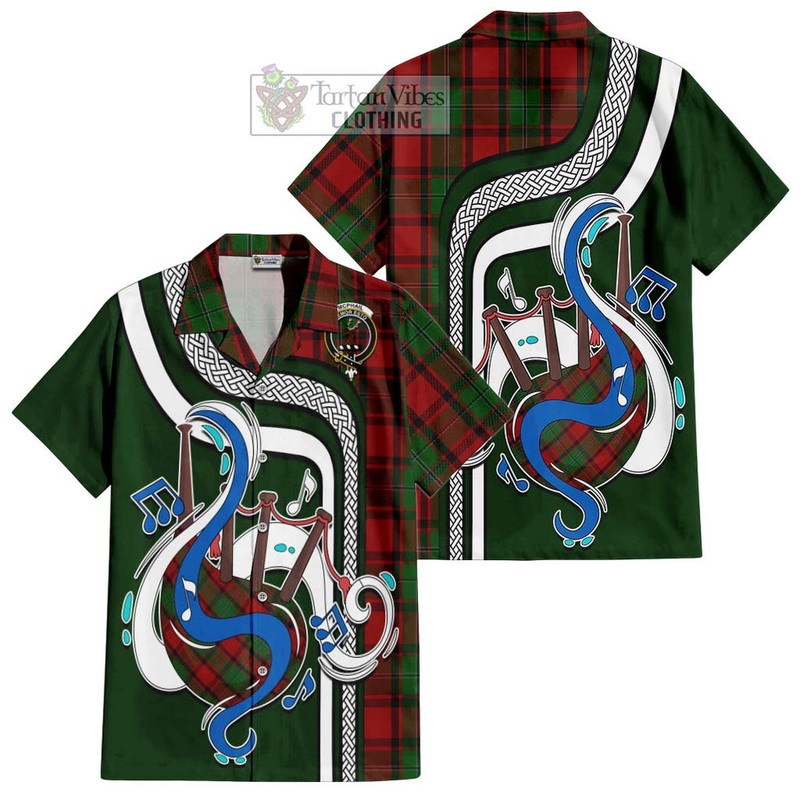 McPhail Tartan Short Sleeve Button Shirt with Epic Bagpipe Style