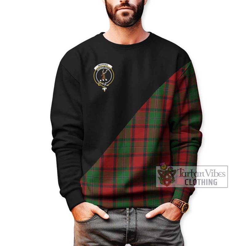 McPhail Tartan Sweatshirt with Family Crest and Military Logo Style