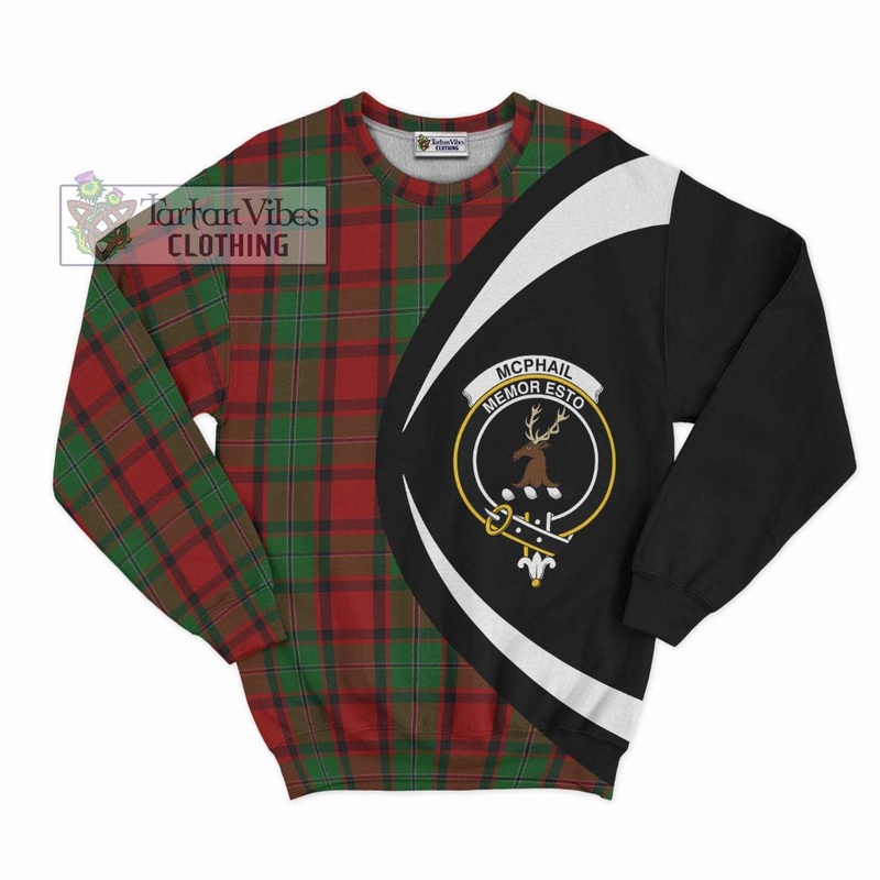 McPhail Tartan Sweatshirt with Family Crest Circle Style