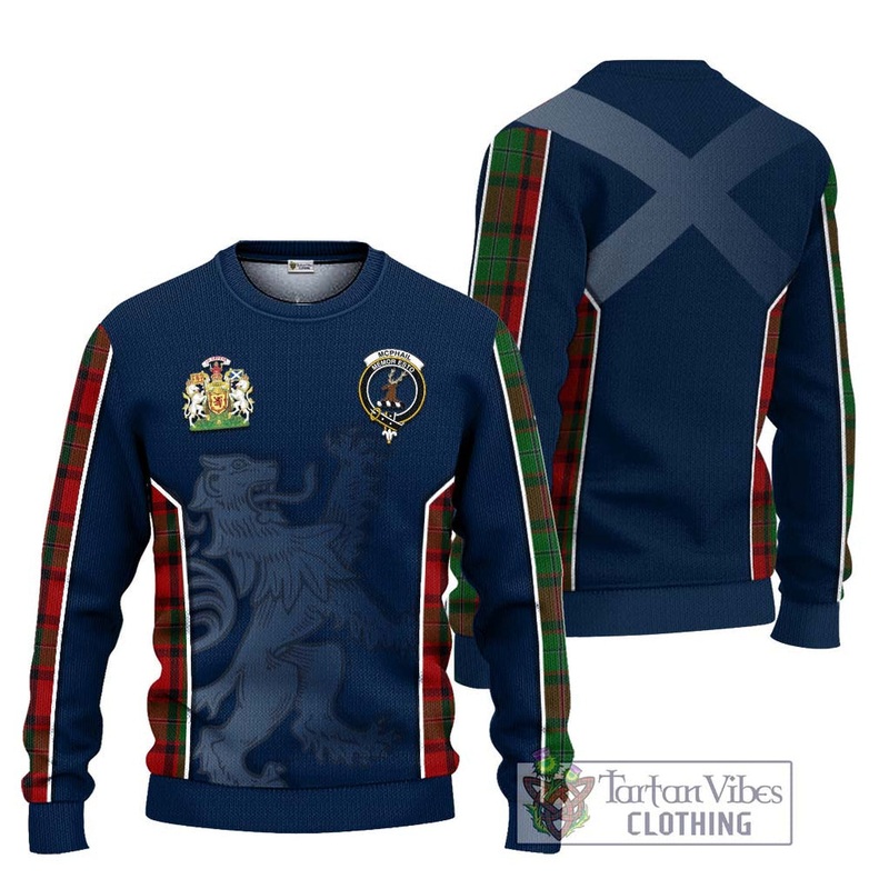 McPhail Tartan Ugly Sweater with Family Crest and Lion Rampant Vibes Sport Style