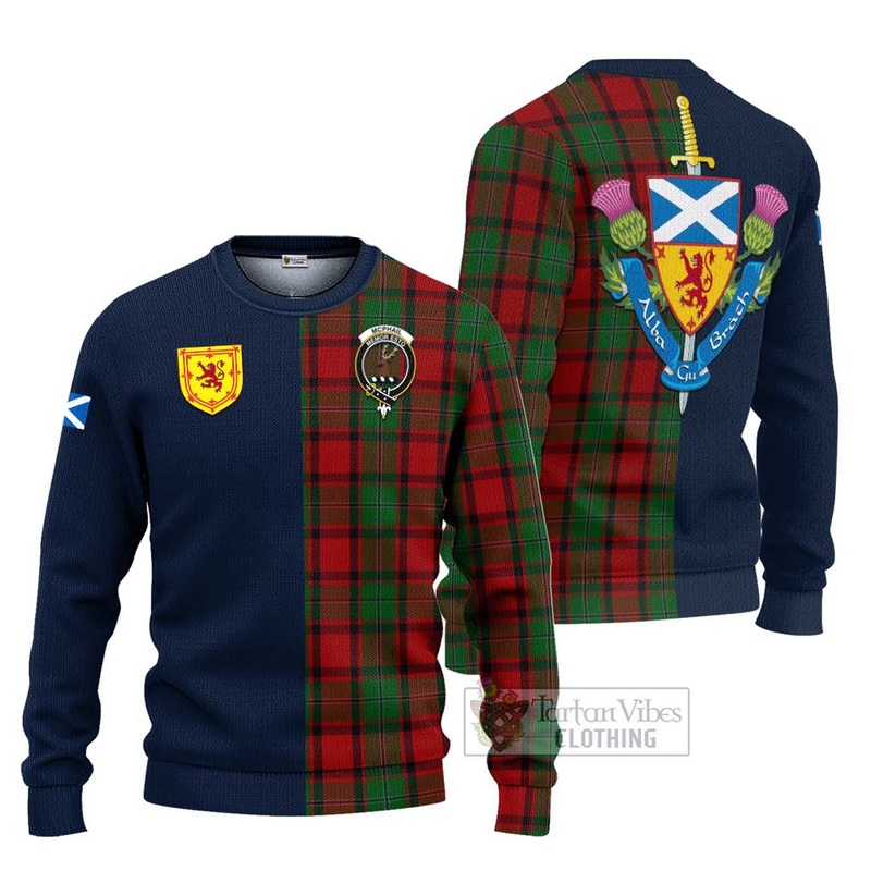 McPhail Tartan Ugly Sweater with Scottish Lion Royal Arm Half Style