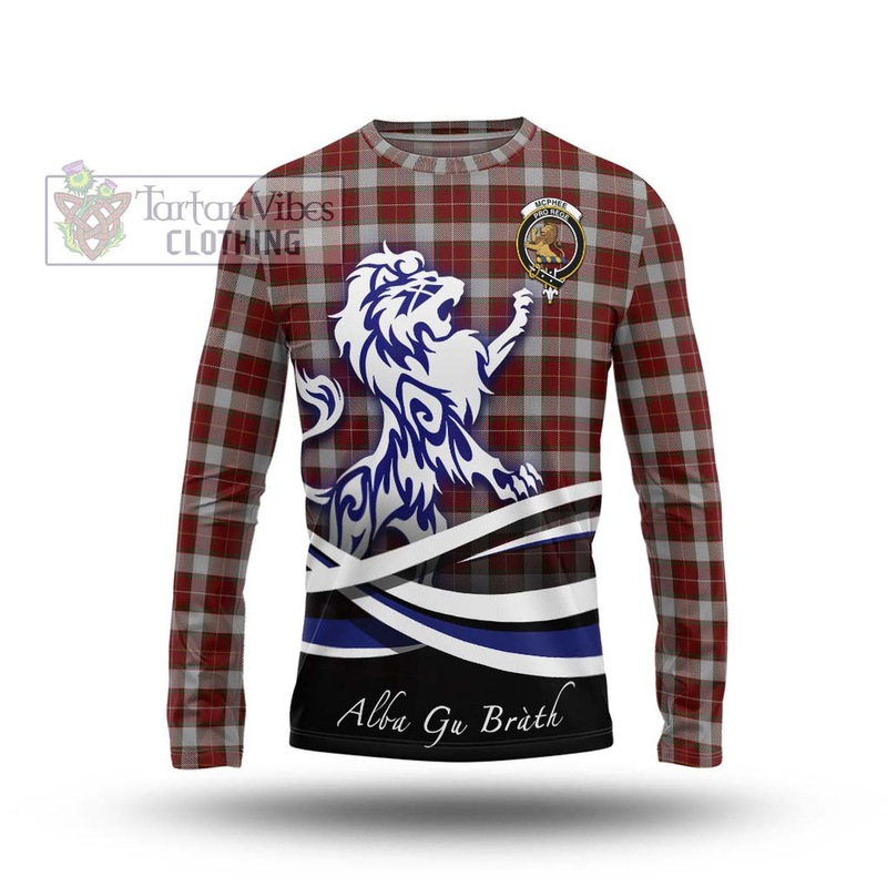 McPhee Dress Tartan Long Sleeve T-Shirt with Alba Gu Brath Regal Lion Emblem