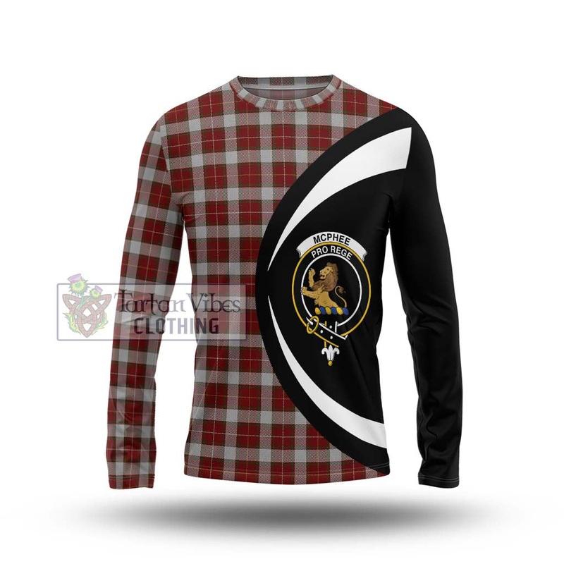 McPhee Dress Tartan Long Sleeve T-Shirt with Family Crest Circle Style