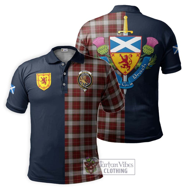 McPhee Dress Tartan Polo Shirt Alba with Scottish Lion Royal Arm Half Style