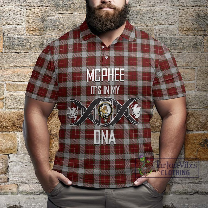 McPhee Dress Tartan Polo Shirt with Family Crest DNA In Me Style