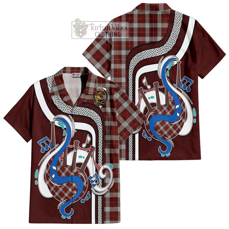 McPhee Dress Tartan Short Sleeve Button Shirt with Epic Bagpipe Style