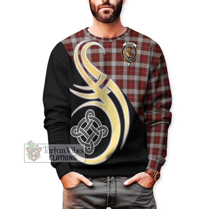 McPhee Dress Tartan Sweatshirt with Family Crest and Celtic Symbol Style