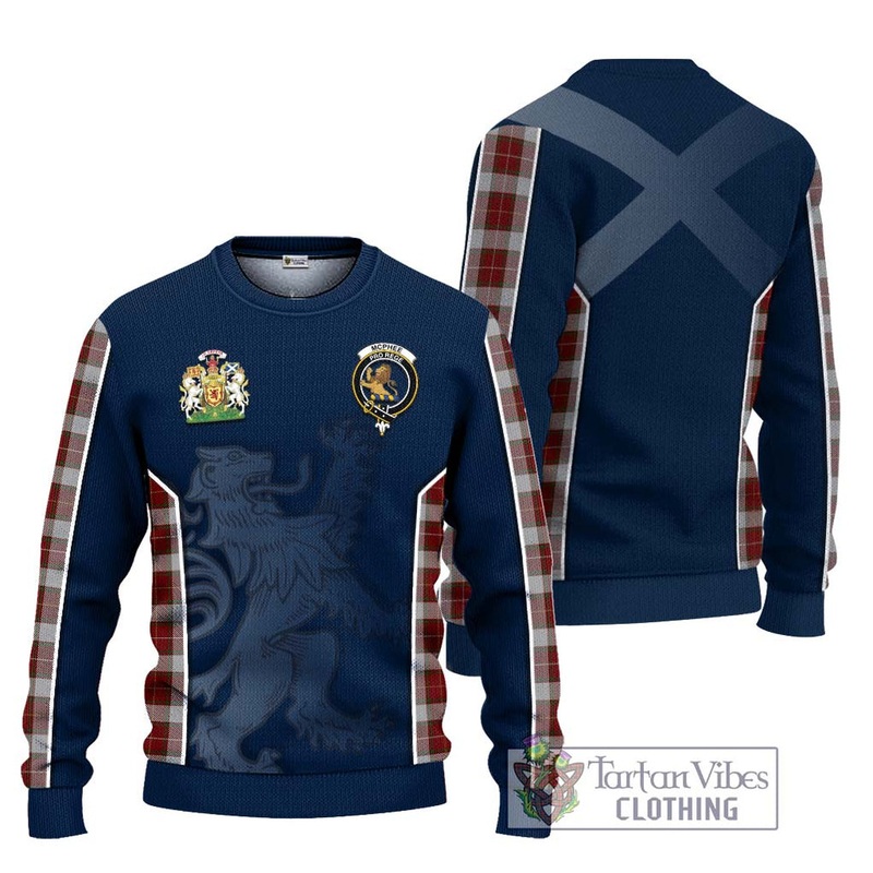 McPhee Dress Tartan Ugly Sweater with Family Crest and Lion Rampant Vibes Sport Style