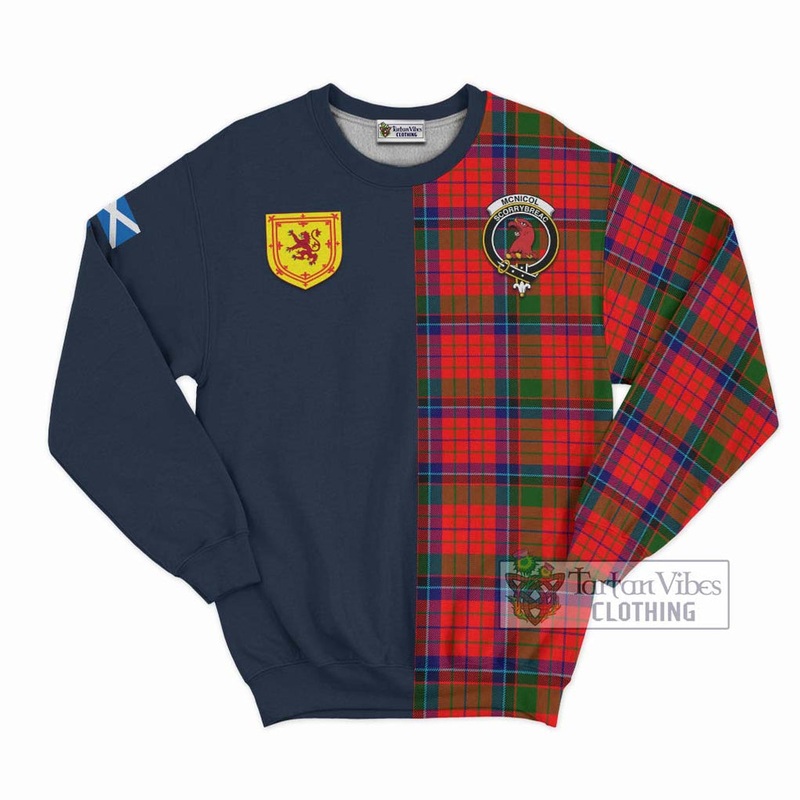 McNicol of Scorrybreac Tartan Sweatshirt Alba with Scottish Lion Royal Arm Half Style