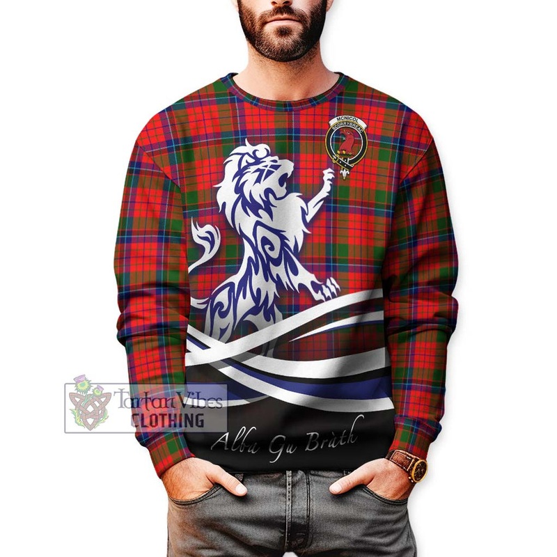McNicol of Scorrybreac Tartan Sweatshirt with Alba Gu Brath Regal Lion Emblem