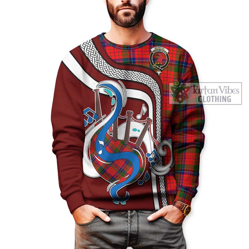 McNicol of Scorrybreac Tartan Sweatshirt with Epic Bagpipe Style