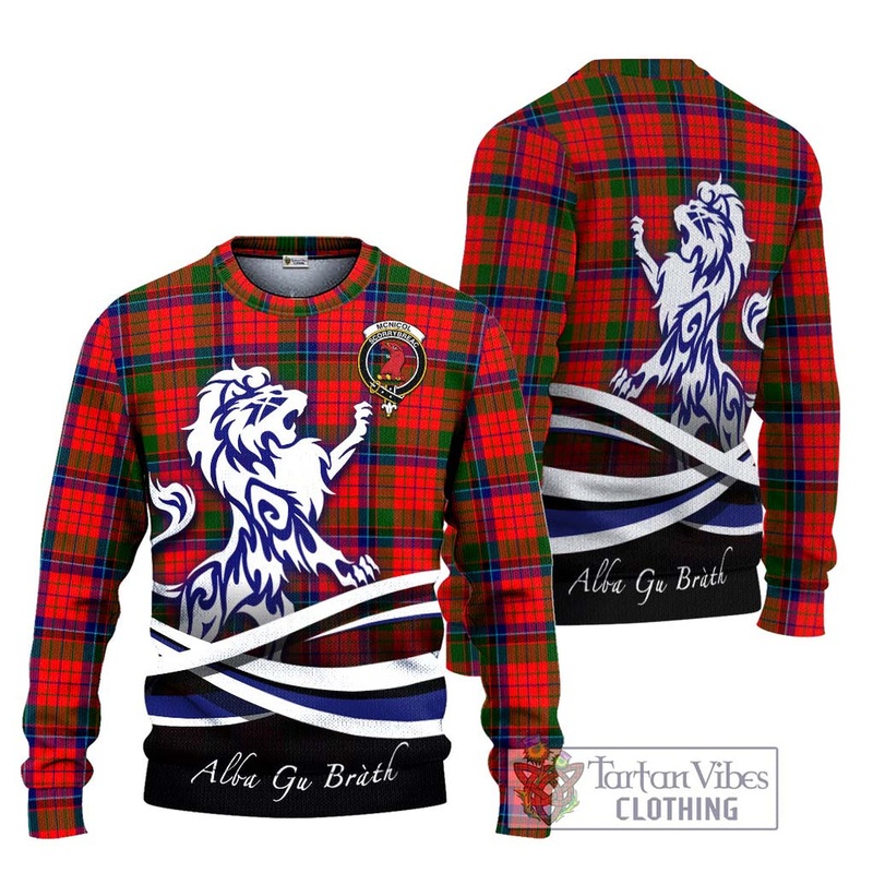McNicol of Scorrybreac Tartan Ugly Sweater with Alba Gu Brath Regal Lion Emblem