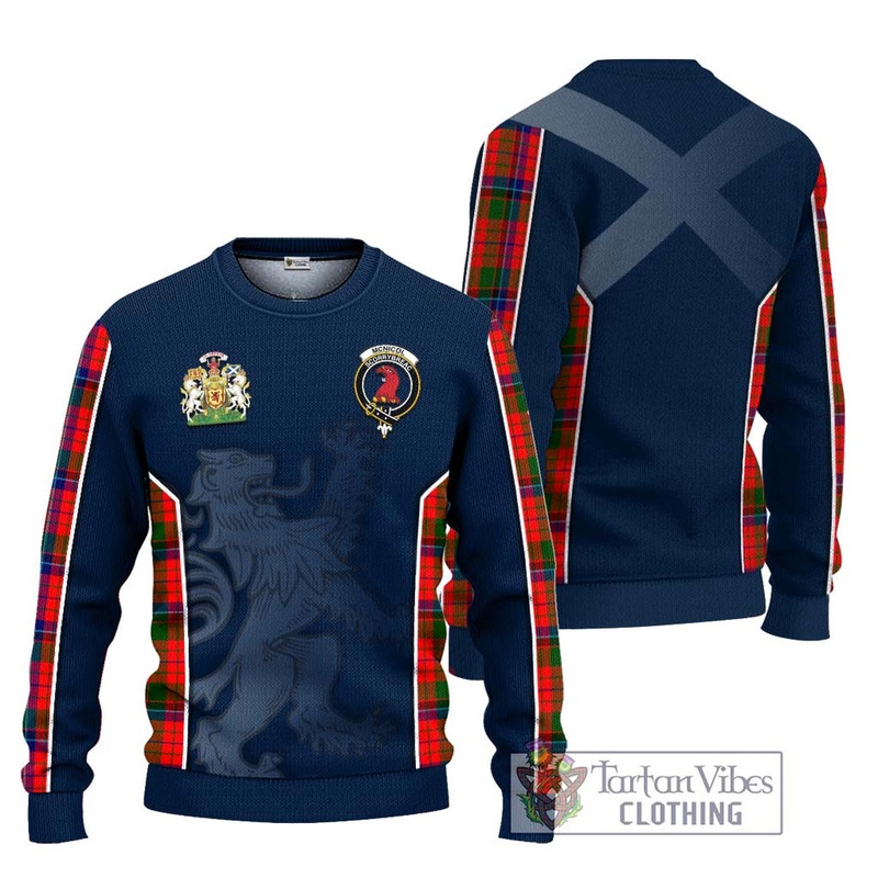 McNicol of Scorrybreac Tartan Ugly Sweater with Family Crest and Lion Rampant Vibes Sport Style
