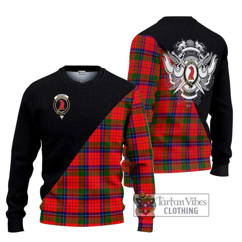 McNicol of Scorrybreac Tartan Ugly Sweater with Family Crest and Military Logo Style