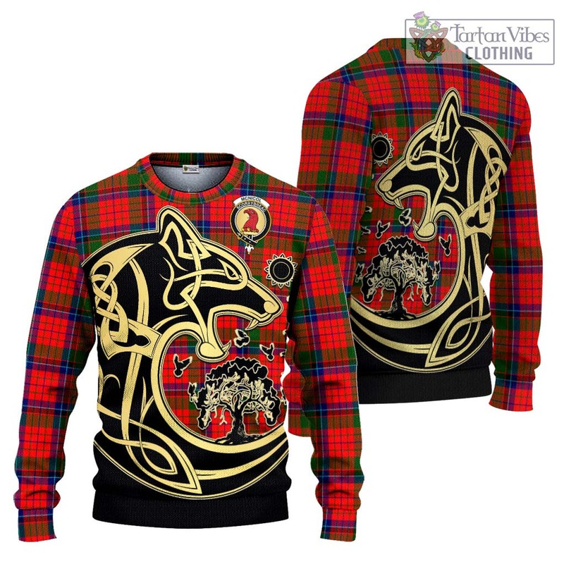 McNicol of Scorrybreac Tartan Ugly Sweater with Family Crest Celtic Wolf Style
