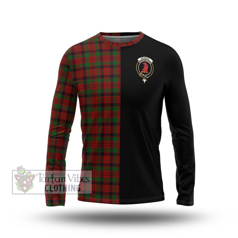 McNicol Tartan Long Sleeve T-Shirt with Family Crest and Half Of Me Style