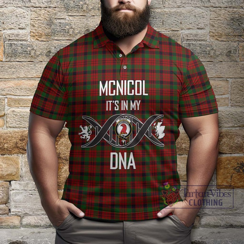 McNicol Tartan Polo Shirt with Family Crest DNA In Me Style