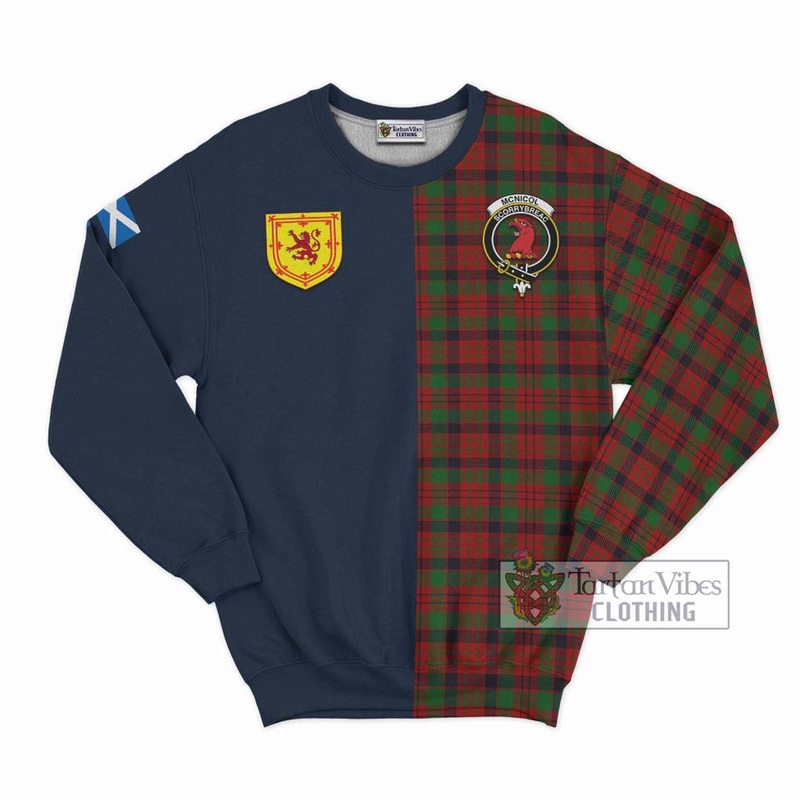 McNicol Tartan Sweatshirt Alba with Scottish Lion Royal Arm Half Style